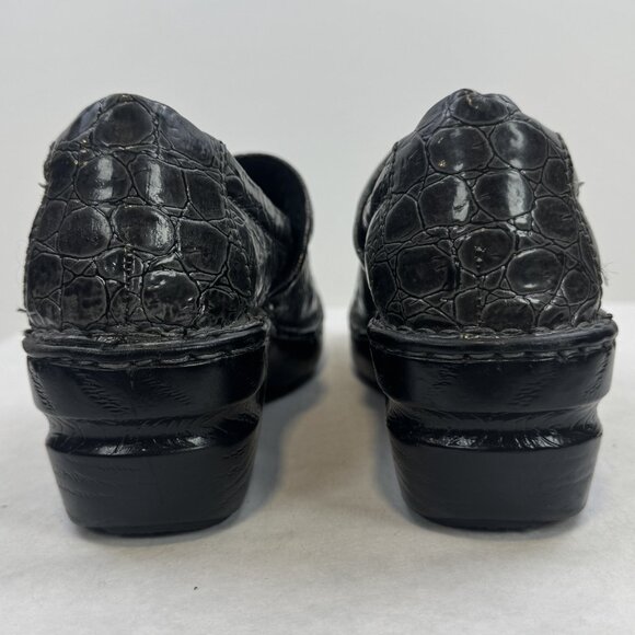 BOC Born Concept Womens Size 7 Gray Croc Faux Leather Peggy Slip On Clogs Shoes - Picture 4 of 15